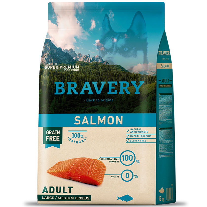 Bravery Salmon Adult Large/Medium Breed 12 KG