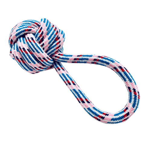 Pelota trenzada con soga